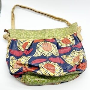 Fossil Floral Printed Coated Canvas Hobo Bag Tote Handbag‎